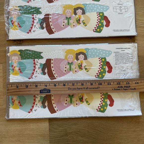 Vintage Paper Christmas Angels Garland Centerpiece 1987 USA Country Craft 80s - Picture 7 of 9